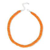 Jay King Sterling Silver Orange Spiny Woven Bead Necklace, 18"